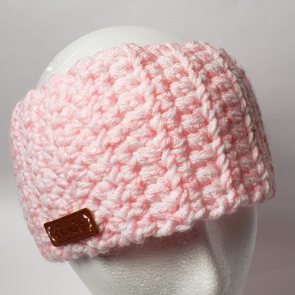 Accessories - Pink & White Head Band Ear Warmer